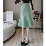 Fishtail soliidne seelik naistele kevads&uuml;gisene k&otilde;rge v&ouml;&ouml;kohaga &otilde;huke keskmise pikkusega l&otilde;hikuga must pikk seelik naiste &uuml;likond S heleroheline v&auml;rv