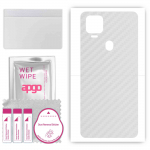 apgo Protective Skin Sticker for the back compatible with ZTE Axon 11 SE 5G, Wrap Film, Foil, Vinyl - Pattern Transparent Carbon