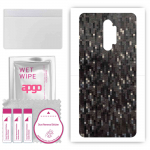 apgo Protective Skin Sticker for the back compatible with Realme X2 Pro, Wrap Film, Foil, Vinyl - Pattern Carbon Black Pixel
