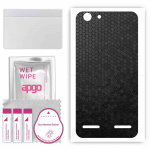 apgo Protective Skin Sticker for the back compatible with Lenovo K5, Wrap Film, Foil, Vinyl - Pattern Black Honeycomb