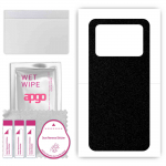 apgo Protective Skin Sticker for the back compatible with Xiaomi Poco M4 5G, Wrap Film, Foil, Vinyl - Pattern Matte Black