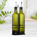 2 tk oliivi&otilde;lipudelit, toiduvalmistamise maitseainepudel, 500 ml kaasaskantav klaasist dosaator