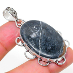 Natural Picasso Jasper Gemstone 925 Sterling Silver Gift Pendant 2.17 s0q94