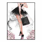 Mood Parf&uuml;&uuml;m Naine Plakat Roosa lill Seksikas huulemeik Dekoratiivmaalid L&otilde;uend Seinapildid T&uuml;drukute Tuba Kodukaunistus Moodne 30x40cm No Framed