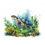 Sea World Turtle WC kleebis Eemaldatav isekleepuv veekindel PVC elutoa seinakunst Vannitoa tualettruumi kaane kaunistuskleebis Tortoise