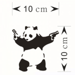 POTAN Sports Panda autokleebis Kung Fu Panda naljakas stiiliga auto akna kaitseraua kaunistuse kleebised 10x10cm must