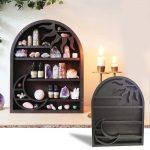 DecorationCrystal Display Rack Kodukaunistamise alus Puidust loominguline kristallist seinariiul