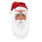 J&otilde;ulumask J&otilde;uluvana n&auml;okattega m&uuml;ts valge suure habemega P&uuml;hade j&otilde;ulupidu Cosplay kost&uuml;&uuml;m Kleit Rekvisiidid