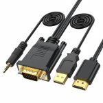 VGA-HDMI-&uuml;hilduv adapterkaabel koos heli 1080p konverteri liinipistikuga arvuti s&uuml;learvuti jaoks 1 meter