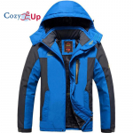 Cozy Up meeste suusajope veekindel isolatsiooniga lumejope soojad tuulekindlad talvemantlid kapuutsiga fliisvoodriga jope (Saadaval plusssuuruses) L sinine
