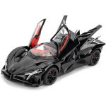 1/24 Apollo Evo sulamist mudelauto m&auml;nguasi tagasit&otilde;mbamisfunktsiooniga koos heli ja eredate tuledega, sobivad kogutavad mudelim&auml;nguasjad, kingitused poistele ja t&uuml;drukutele 1/24-Size:20.2*8.5*5.4cm must