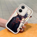 Pehme silikoonist ruudukujulise redeli mustriga telefoni&uuml;mbris, t&auml;ielikult kattev, kaamera p&otilde;rutuskindel kaitse, kummist &uuml;mbris Vivole Vivo Y27 4G tumepunast v&auml;rvi