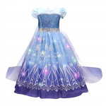 Tondswi Girls Light Up Kleit Kost&uuml;&uuml;m V&auml;ikelapse Printsess Kleit Up Cape Lapsed Parukas Kroon M&auml;nguasjad Halloween Cosplay, Printsessi kleidid T&uuml;drukutele 150 sinine