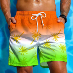 Pingutusn&ouml;&ouml;rid Meeste Rannap&uuml;ksid Meeste Ujumisp&uuml;ksid Elastne v&ouml;&ouml;koht 3D Prindiga Palmipuu gradient hingav l&uuml;hike t&auml;navar&otilde;ivaste pol&uuml;ster S