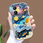 Armas koomiksimustriga kreemjas tekstuuriga korpus, lainelise servaga pehme silikoonkaanega telefoni&uuml;mbris Vivo jaoks Vivo V20 Pro valge