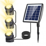 P&auml;ikeseenergia tiigivalgustid RGB LED kolm-&uuml;hes sukelatavad veekindlad kohtvalgustid 4 valgustusrežiimiga p&auml;ikeseenergia s&auml;&auml;stmine reguleeritav peapaneel h&auml;mar soe valge v&auml;rv