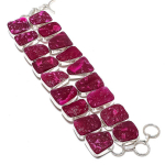 Natural Hememorphite Druzy Gemstone 925 Sterling Silver Bracelet 7-8 b0o27