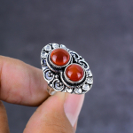 Natural Carnelian Gemstone Handmade 925 Sterling Silver Gift Ring Size 10 r7s31