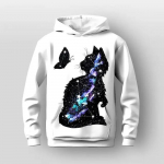 T&uuml;drukute 3D graafiline multikas kassi kapuuts, pikkade varrukatega 3D prinditud s&uuml;gistalv aktiivne mood armas pol&uuml;estrist lastele vabas &otilde;hus iga p&auml;ev 100