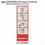 Hulkuvate laste 2023. aasta hooaja tervitused Selfie-fotokaart, 4-l&otilde;ikeline foto JYP Shop Benefit Hyunjin - 4 Cut Photo