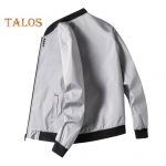 Meeste jakk mantel p&uuml;stkrae pikkade varrukatega elastse &auml;&auml;risega vabaaja mantel taskutega lukuga kinnitusega &otilde;huke pesapallijakk M must