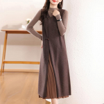 Naiste ka&scaron;miirkleit Qinghe ka&scaron;miir 30% ka&scaron;miir 70% vill s&uuml;gis-talvine ka&scaron;miir seelik pehme ja soe L tumepruun v&auml;rv