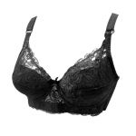 Suures suuruses 36-46 naiste Push Up pesu Seksikas &uuml;hev&auml;rviline alustraat rinnahoidja Lilleline pitsrinnahoidja &otilde;huke mugav hingav naiste aluspesu 42/95C must