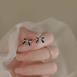 Must Bow Stud K&otilde;rvar&otilde;ngad Naiste Retro Prantsuse Kerge Luksuslik Temperament Pendelk&otilde;rvar&otilde;ngad K&otilde;rvar&otilde;ngad