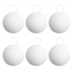6 tk 4/6/8CM j&otilde;ulude lumepall valge vaht korduvkasutatav pulmapuhkuse kaunistus j&otilde;ulupuu ripppalliga ehisripats 4cm 6pcs