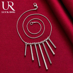 925 Sterling h&otilde;bedane maokett sileda helmega kaelakee Moodsad pulmaehted 50CM