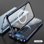 360&deg; magnetiline Magsafe &uuml;mbris iPhone 16 15 14 13 12 Pro Max Plus jaoks alumiiniumsulamist HD-klaasist t&auml;isekraaniga suletud metallist kaitsekate For iPhone 16