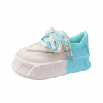 Kevad-suvised Korea stiilis v&auml;ikesed valged naiste kingad, j&auml;rk-j&auml;rgulise muutusega paksu tallaga sportlikud vabaajajalatsid t&uuml;drukutele, paksu tallaga 35