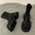 Naiste platvormiga lumesaapad Keskkontsad Mood Mootorrattasaapad Trend Talvised Disainernahast kingad Goth Botas De Mujer 40