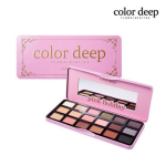 Colordeep 18-color pink holiday eyeshadow palette, mixed colors, 1 piece pink