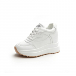 Naiste tossud ehtsast nahast naiste vabaajajalatsid Paksu talla k&otilde;rgus 10 cm Naiste tossud hingavad kingad Botas Mujer 34 must