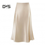 Naiste Maxi seelik k&otilde;rge v&ouml;&ouml;kohaga sile satiinist pikk seelik t&otilde;mblukuga &uuml;hev&auml;rviline kevad s&uuml;gisene naiste puusa m&auml;hitud kalasaba seelik XL