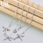 925 Sterling Silver Kolme t&auml;rni kaelakee Mood Pulma Ehted 45CM