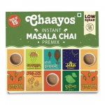 Chaayos Assami lahustuva tee eelsegu pulber &ndash; madala suhkrusisaldusega &ndash; masala maitsega (15 kotikest), Lahustuv tee, tee eelsegu, maitsestatud tee, tee Masala segu -140 g