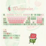 MOA Capybara Watermelon Profile klahvikorgid, 131 klahvi, Dye-Sub PBT, Gateroni ja Cherry MX mehaaniliste klaviatuuride jaoks CHINA