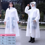 EVA &uuml;hes t&uuml;kis t&auml;iskasvanute vihmamantel kahe &auml;&auml;rega, pikendatud all&auml;&auml;re, tasku ja t&otilde;mblukuga M no backpack kollane