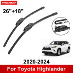 Autopuhasti Toyota Highlanderile 2020-2024 26 + 18 eesmised tagumised klaasipuhasti terad Harjad L&otilde;ikuri tarvikud 2020 2021 2022 2023 2024 must