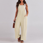 Naiste kombinesoonid, vabaaja kombinesoonid, vabad varrukateta reguleeritavad lipsupaelad, rinnat&uuml;kk, laiad jalap&uuml;ksid, taskutega varustus L