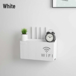 Toruvaba seinale paigaldatav telerikarp ja ruuteri salvestusrest koos traadita WiFi-ga null valge