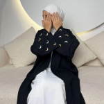 Ramadan Khimar Abaya Saudi Araabia T&uuml;rgi islami tikandid Kuu moslemi kardigan kleit palveriided kleidid naistele XXL must