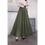 Women's Spring and Summer Long Pleated Skirt Slim A-line Long Skirt High Waist Half-body Skirt L