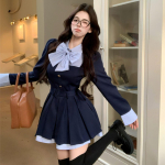 S&uuml;gistalv naiste esteetilised mustad roosad kaarkleidid Cutecore preppy stiilis mini plisseeritud seelikud Shoujo Kawaii Lolita riided S sinine