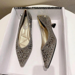 Naiste Kitten High Heels Kingad L&auml;ikivad Kristall- ja Neet-Pumbad Daamide Terava Ninaga Kleidipeo Tacones Femme Escarpins Pulmakleidikingad 34 kuld