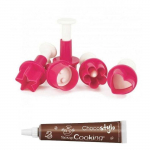 Kit 4 d&eacute;coupoirs-&eacute;jecteurs pour biscuits + 1 stylo chocolat offert