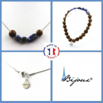 Parure bijoux - A Bijoux - Bracelet et Collier - Perles bois 8 mm - Lapis Lazuli - Fabriqu&eacute; en France