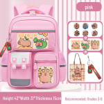 Kapiibara Suure mahutavusega kerge seljakott 1.-6. klassidele: Mustuskindel ja armas poistele ja t&uuml;drukutele large